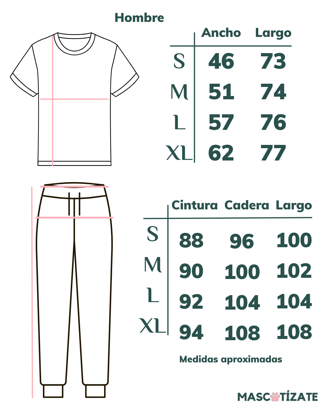 Pijama Personalizado Polera + Pantalón Hombre