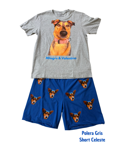 Pijama Personalizado Polera + Short Hombre