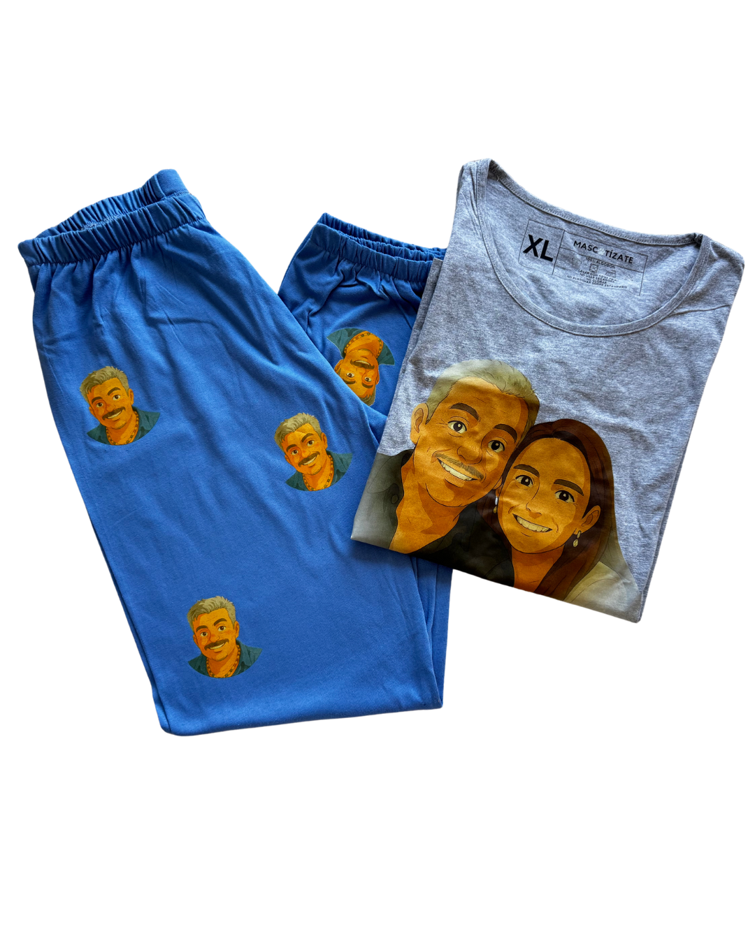 Pijama Personalizado Polera Manga Larga + Pantalón Mujer