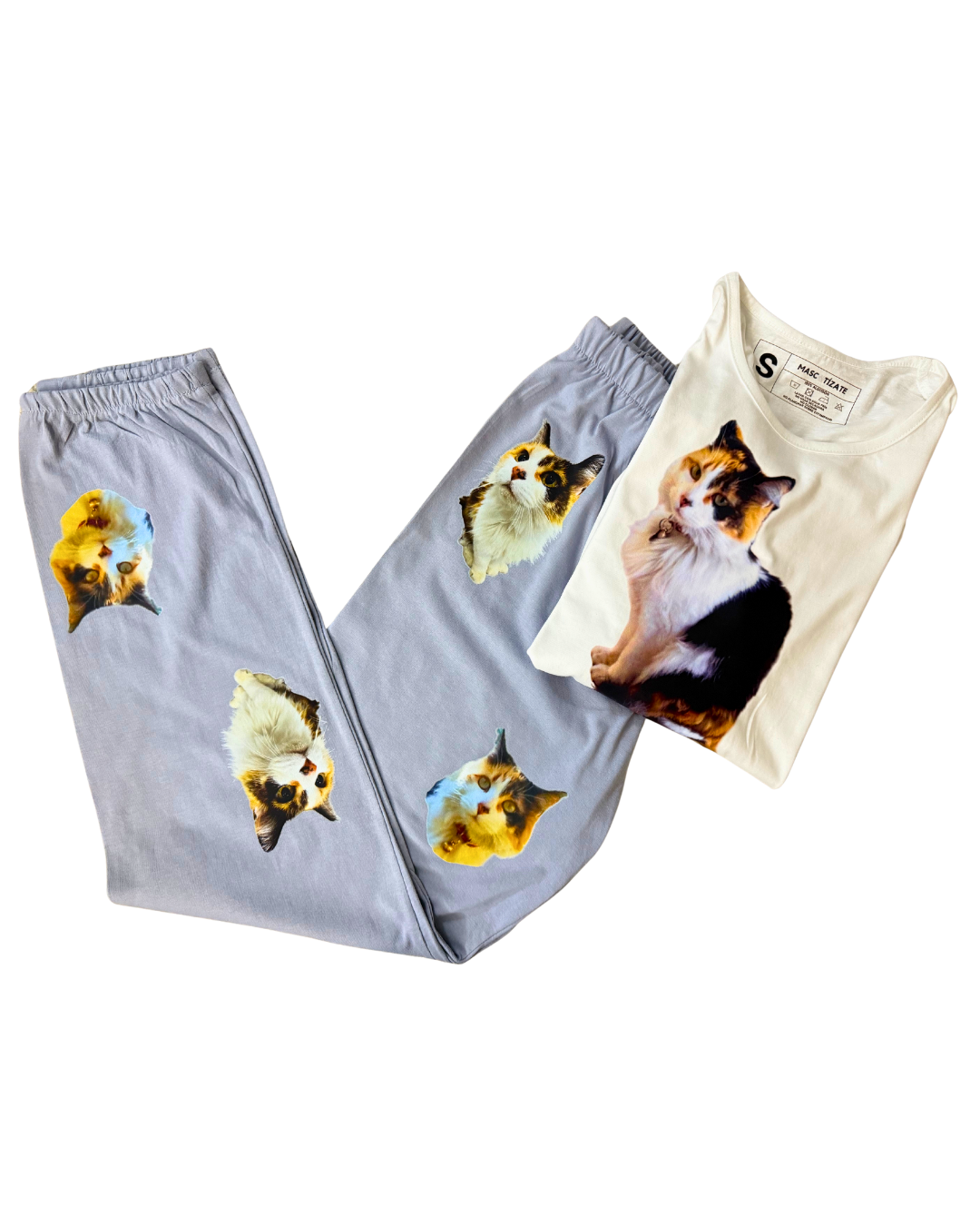 Pijama Personalizado Polera Manga Larga + Pantalón Mujer