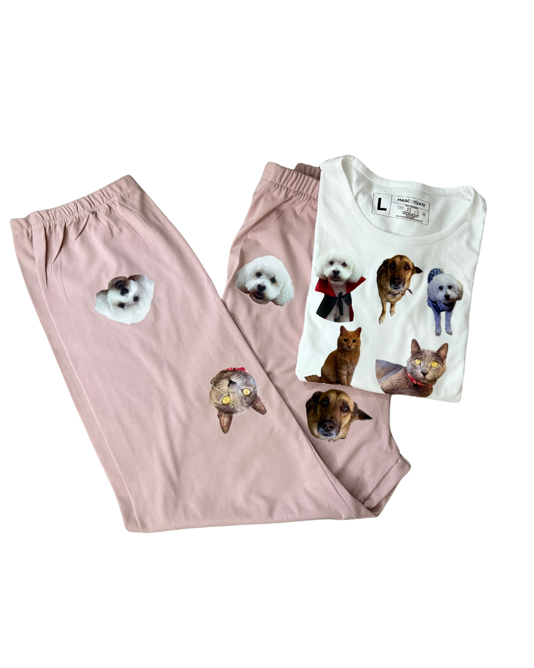 Pijama Personalizado Polera Manga Larga + Pantalón Mujer