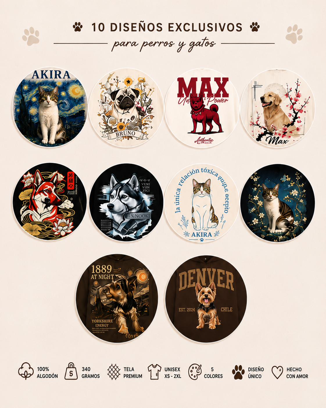 Polerones Personalizados de Mascotas – Hoodie Unisex con Diseño Exclusivo