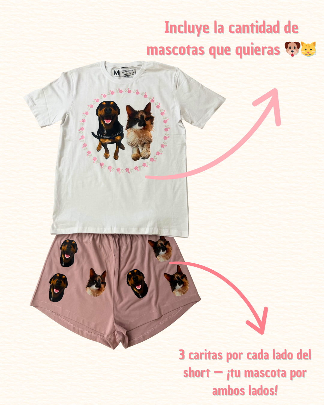 Pijama Personalizado Polera + Short Mujer