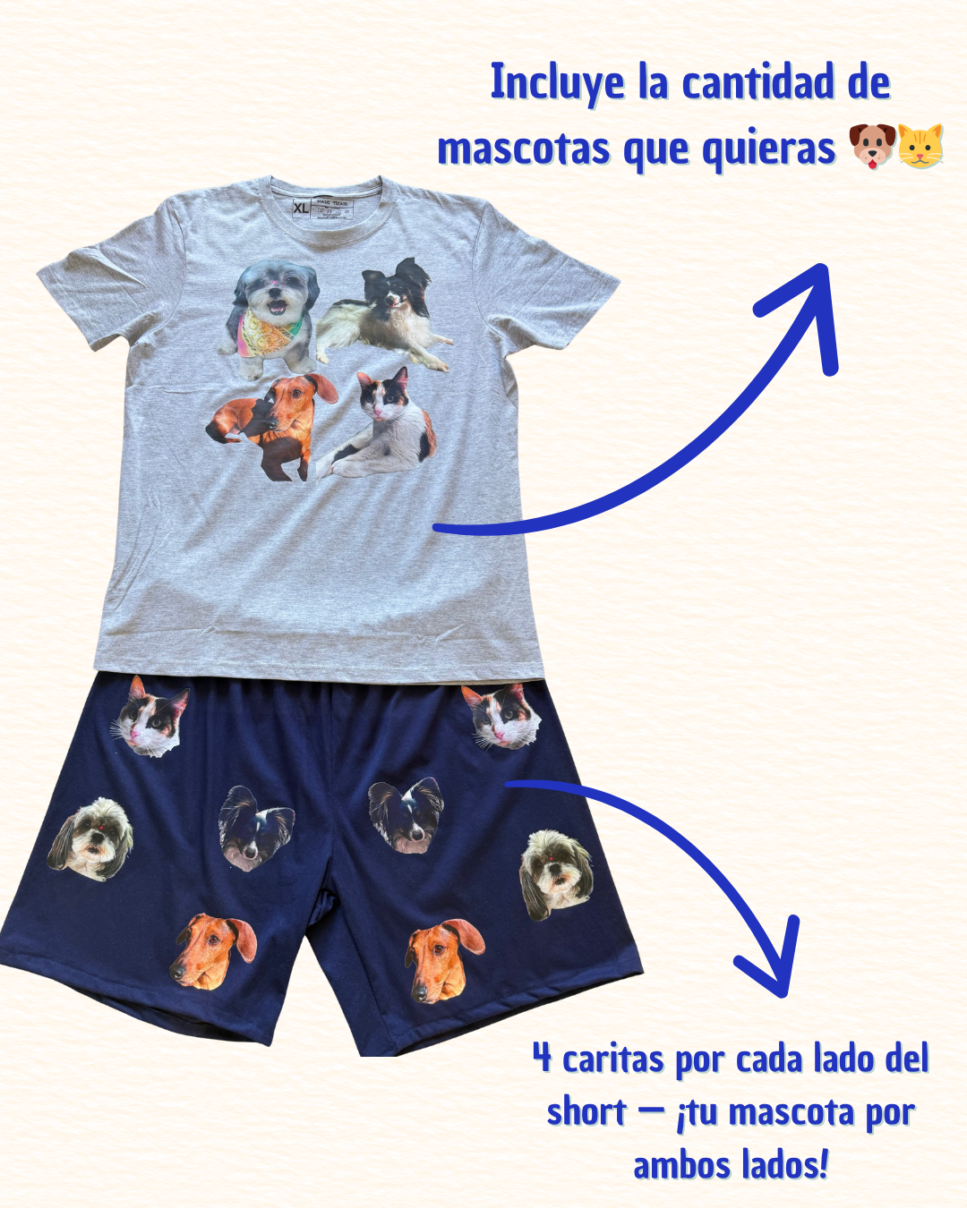 Pijama Personalizado Polera + Short Hombre