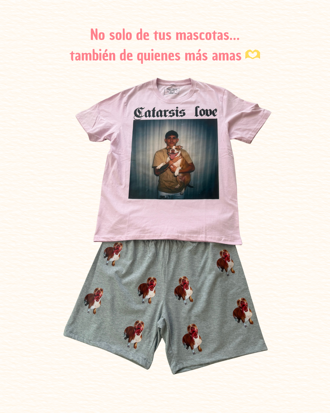 Pijama Personalizado Polera + Short Hombre