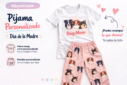 Pijama Personalizado Día de la Madre – Polera Manga Corta + Pantalón con Foto
