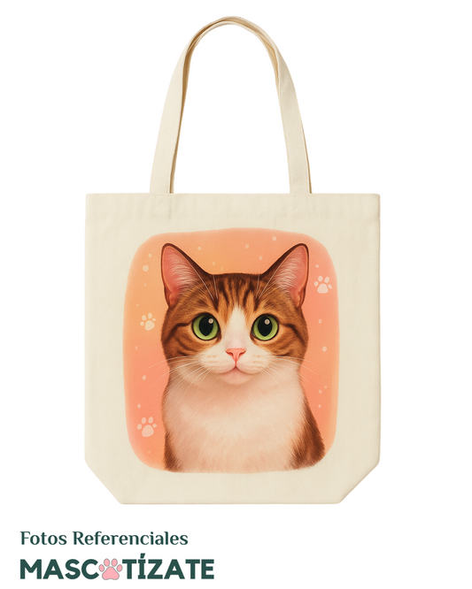 Bolsa de algodón personalizada con foto de tu mascota | Tote Bag ecológica estampada