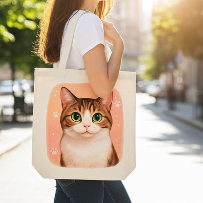 Bolsa de algodón personalizada con foto de tu mascota | Tote Bag ecológica estampada