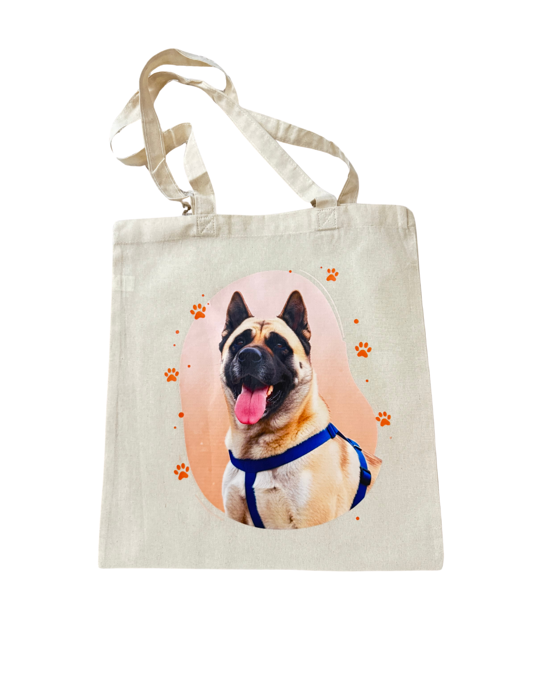 Bolsa de algodón personalizada con foto de tu mascota | Tote Bag ecológica estampada