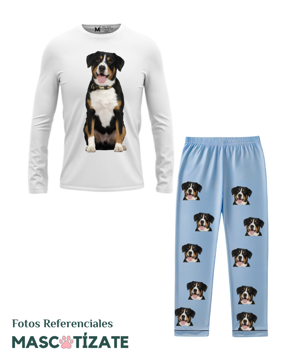 Pijama Personalizado Polera Manga Larga + Pantalón Hombre